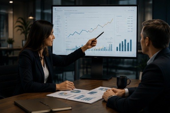 An advisor reviewing a client's financial story